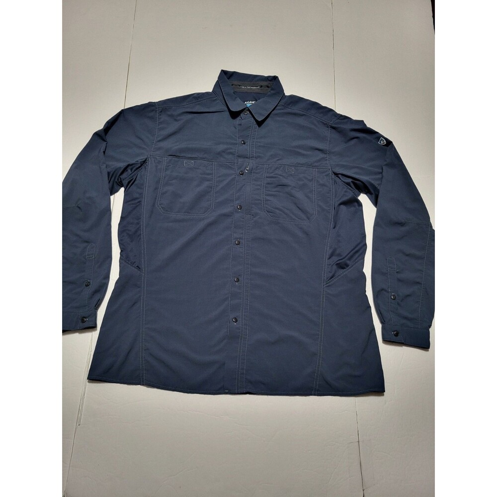(#20) KUHL—Long-Sleeve Blue Invoke Hiking Outdoors Button Down Blue Men's XL